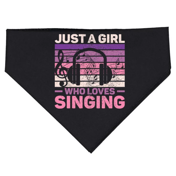 Just A Girl Who Loves Singing Women Music Lovers Singer USA-Made Doggie Bandana