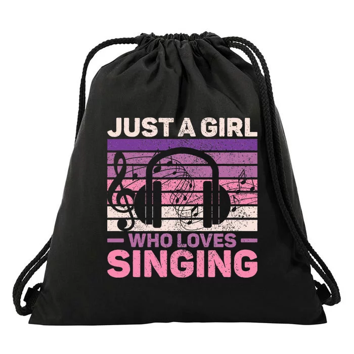 Just A Girl Who Loves Singing Women Music Lovers Singer Drawstring Bag