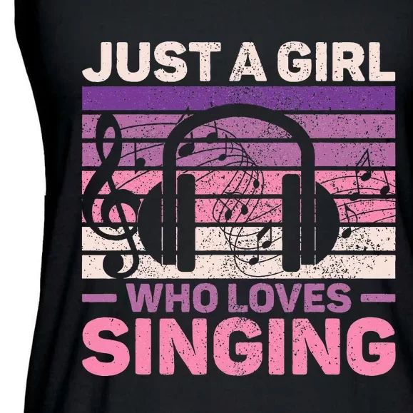 Just A Girl Who Loves Singing Women Music Lovers Singer Ladies Essential Flowy Tank