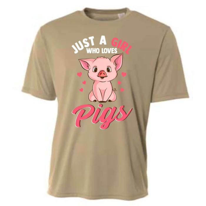 Just A Girl Who Loves Pigs Hog Lover Cute Farmer Women Gift Cooling Performance Crew T-Shirt