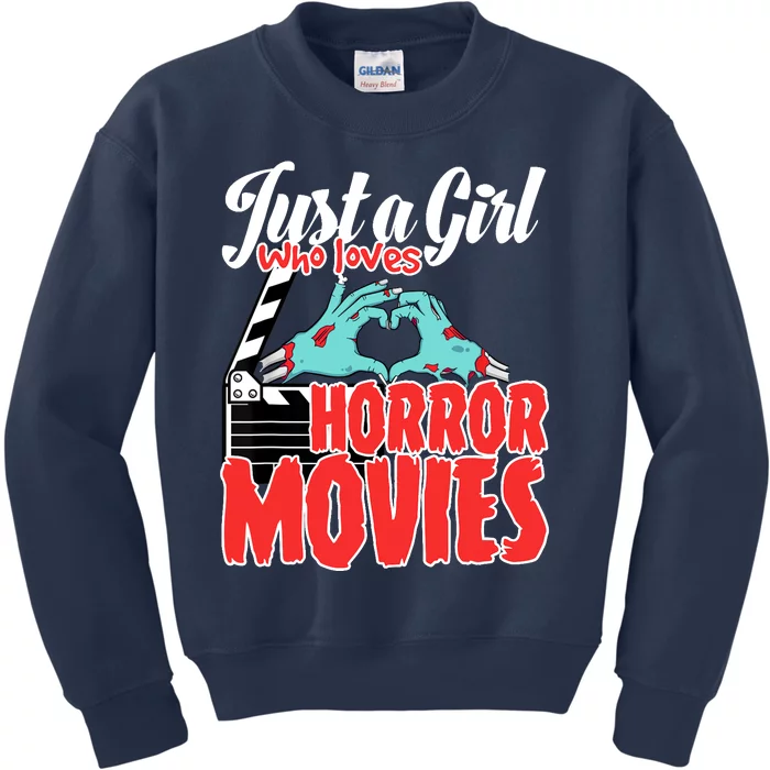 Just A Girl Who Loves Horror Movies And Chill A Scream Queen Kids Sweatshirt