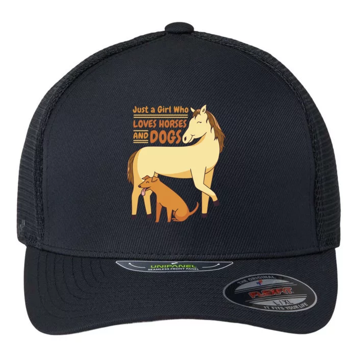 Just A Girl Who Loves Horses And Dogs Flexfit Unipanel Trucker Cap