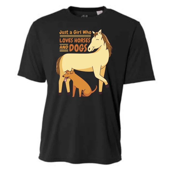 Just A Girl Who Loves Horses And Dogs Cooling Performance Crew T-Shirt