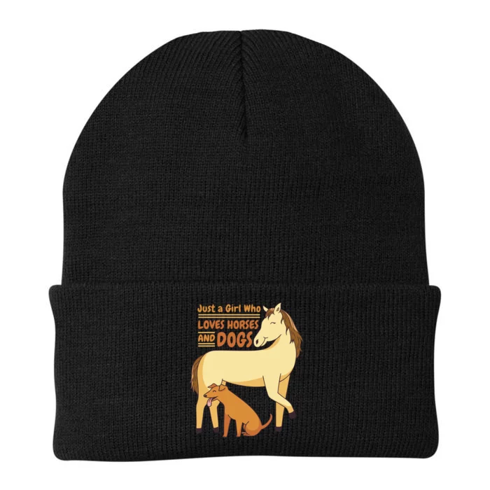 Just A Girl Who Loves Horses And Dogs Knit Cap Winter Beanie