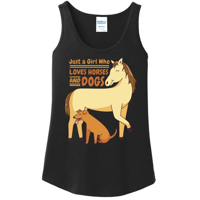 Just A Girl Who Loves Horses And Dogs Ladies Essential Tank