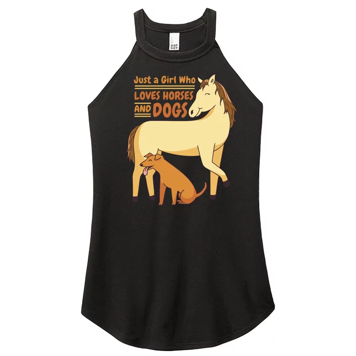 Just A Girl Who Loves Horses And Dogs Women’s Perfect Tri Rocker Tank