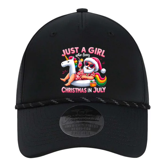 Just A Girl Who Loves Christmas In July Funny Santa Unicorn Performance The Dyno Cap