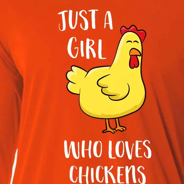 Just A Girl Who Loves Chickens Cute Chicken Cooling Performance Long Sleeve Crew