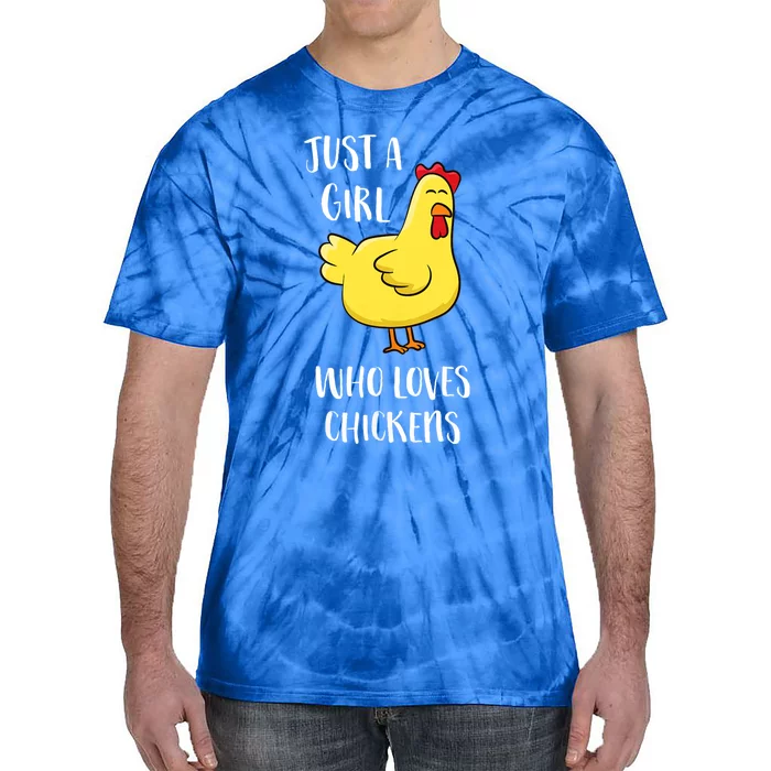 Just A Girl Who Loves Chickens Cute Chicken Tie-Dye T-Shirt