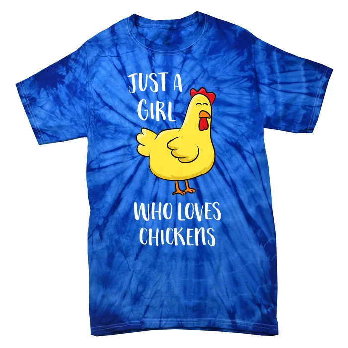 Just A Girl Who Loves Chickens Cute Chicken Tie-Dye T-Shirt