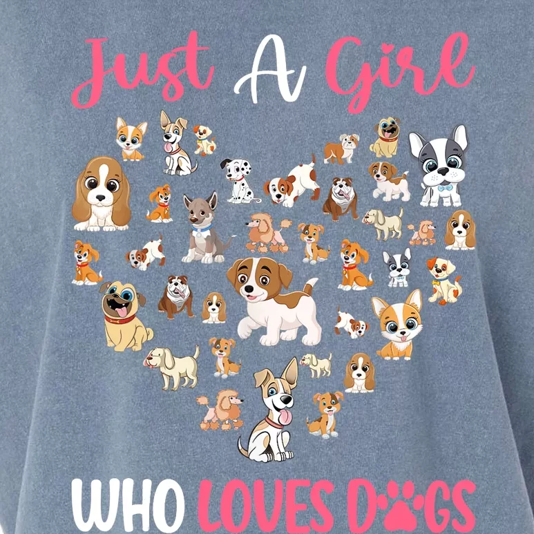 Just A Girl Who Loves Dogs Fun Dog Puppy Lover Garment-Dyed Women's Muscle Tee