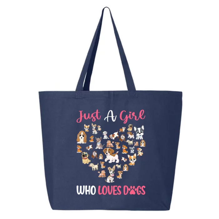 Just A Girl Who Loves Dogs Fun Dog Puppy Lover 25L Jumbo Tote