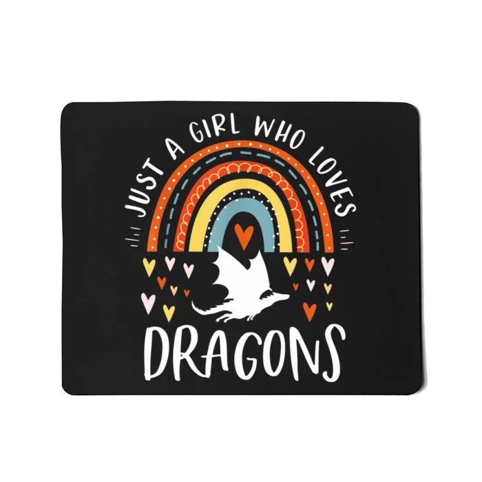 Just A Girl Who Loves Dragons Rainbow Gifts For Dragon Lover Mousepad