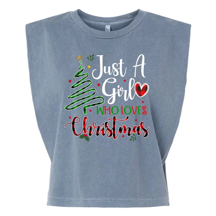 Just A Girl Who Loves Christmas Festive Garment-Dyed Women's Muscle Tee