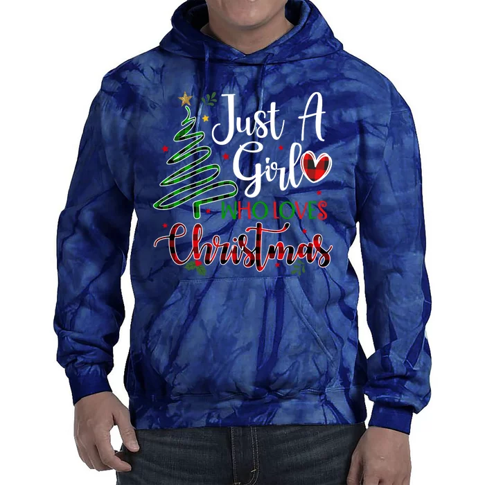 Just A Girl Who Loves Christmas Festive Tie Dye Hoodie