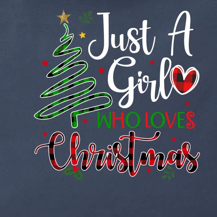 Just A Girl Who Loves Christmas Festive Zip Tote Bag