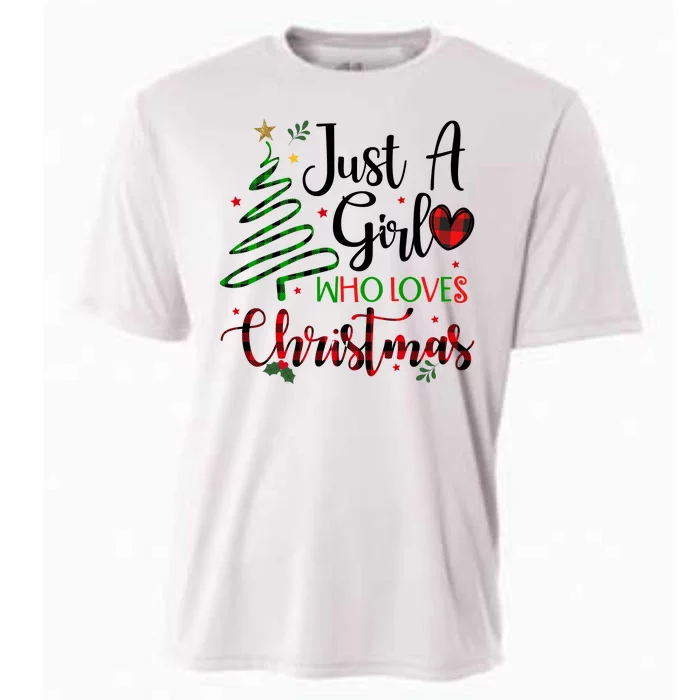 Just A Girl Who Loves Christmas Festive Cooling Performance Crew T-Shirt