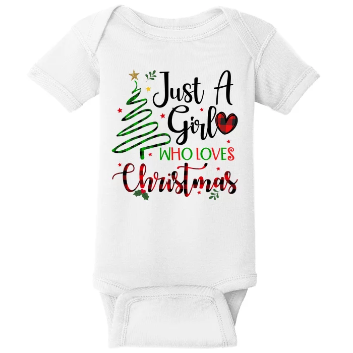 Just A Girl Who Loves Christmas Festive Baby Bodysuit