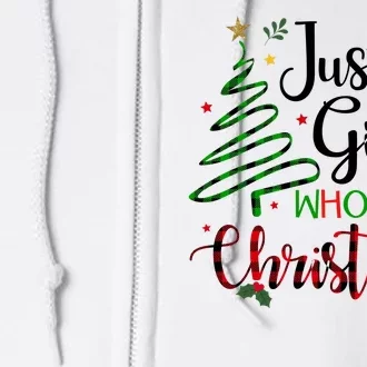 Just A Girl Who Loves Christmas Festive Full Zip Hoodie