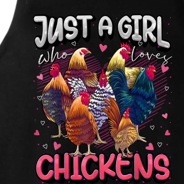 Just A Girl Who Loves Chickens Cute Chicken Lover Farmers Ladies Tri-Blend Wicking Tank