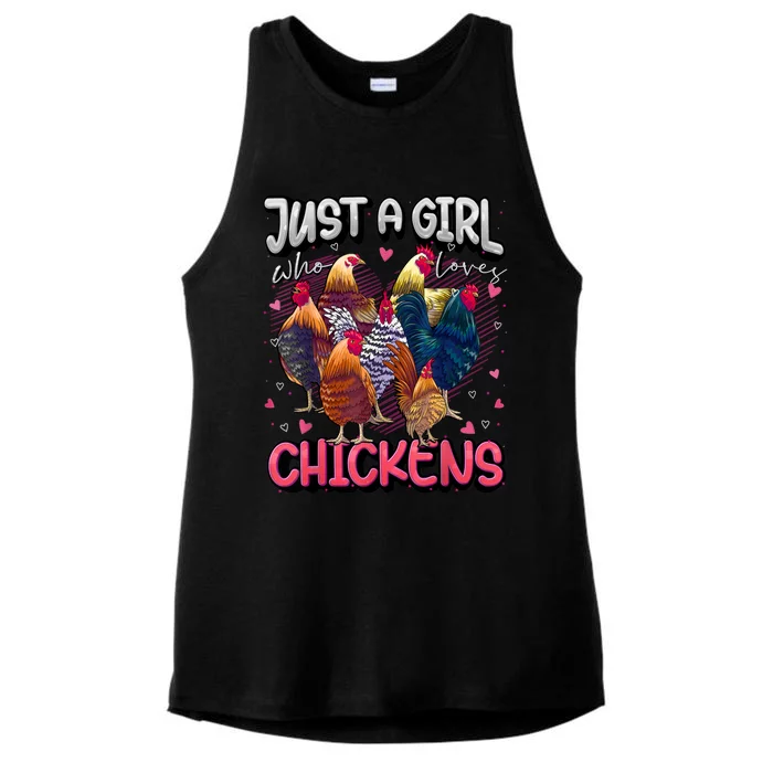 Just A Girl Who Loves Chickens Cute Chicken Lover Farmers Ladies Tri-Blend Wicking Tank