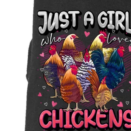 Just A Girl Who Loves Chickens Cute Chicken Lover Farmers Doggie 3-End Fleece Hoodie