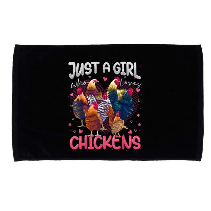 Just A Girl Who Loves Chickens Cute Chicken Lover Farmers Microfiber Hand Towel