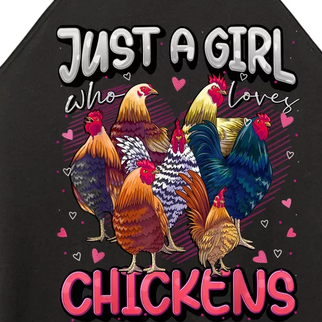 Just A Girl Who Loves Chickens Cute Chicken Lover Farmers Women’s Perfect Tri Rocker Tank