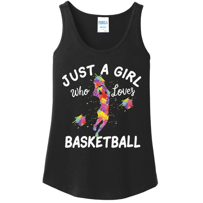 Just A Girl Who Loves Basketball Ladies Essential Tank