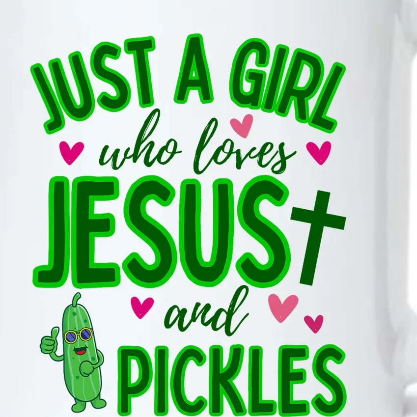 Just A Girl Who Loves Jesus And Pickles Black Color Changing Mug