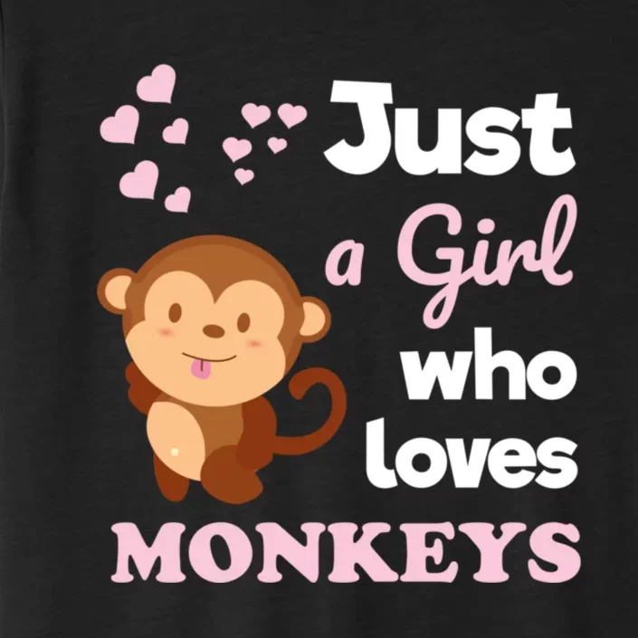 Just A Girl Who Loves Monkeys Girls Monkey ChromaSoft Performance T-Shirt