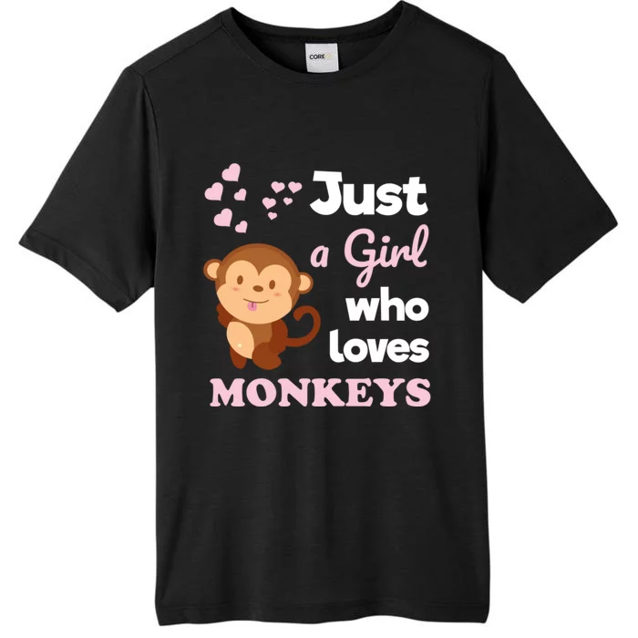 Just A Girl Who Loves Monkeys Girls Monkey ChromaSoft Performance T-Shirt