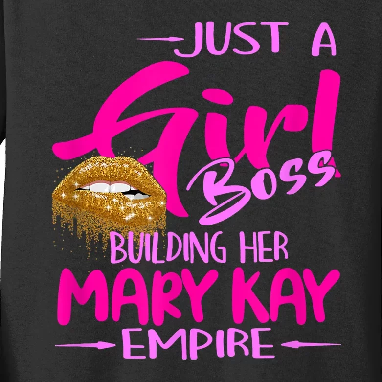 Just A Girl Boss Building Her Mary Kay Empire Gift For Women Kids Long Sleeve Shirt