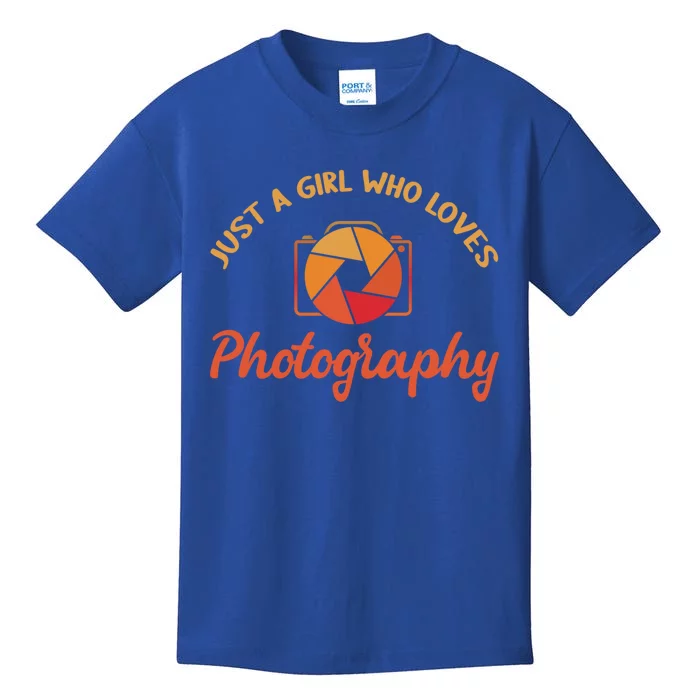 Just A Girl Who Loves Photography Cute Gift Photographer Gift Kids T-Shirt