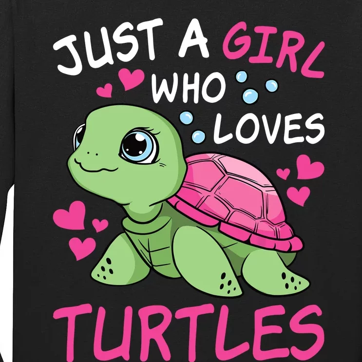 Just A Girl Who Loves Turtles Ocean Animal Cute Sea Turtle Tall Long Sleeve T-Shirt