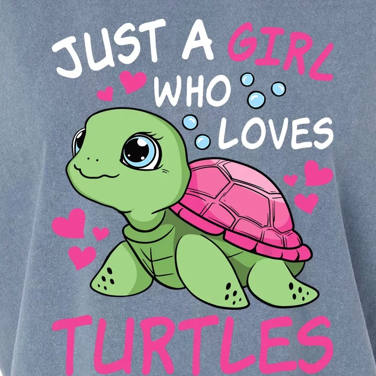 Just A Girl Who Loves Turtles Ocean Animal Cute Sea Turtle Garment-Dyed Women's Muscle Tee