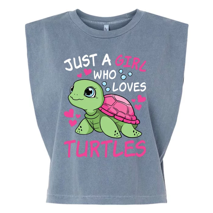 Just A Girl Who Loves Turtles Ocean Animal Cute Sea Turtle Garment-Dyed Women's Muscle Tee