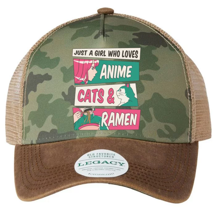 Just A Girl Who Loves Anime Cats And Ramen Legacy Tie Dye Trucker Hat