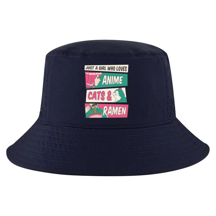 Just A Girl Who Loves Anime Cats And Ramen Cool Comfort Performance Bucket Hat