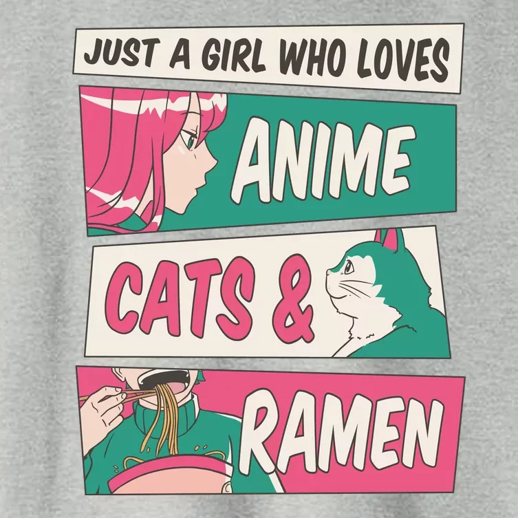 Just A Girl Who Loves Anime Cats And Ramen Women's Crop Top Tee