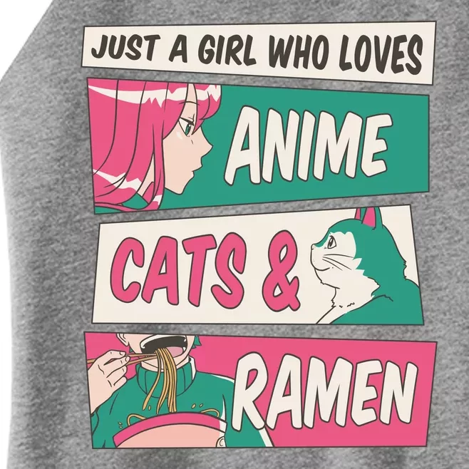 Just A Girl Who Loves Anime Cats And Ramen Women’s Perfect Tri Rocker Tank