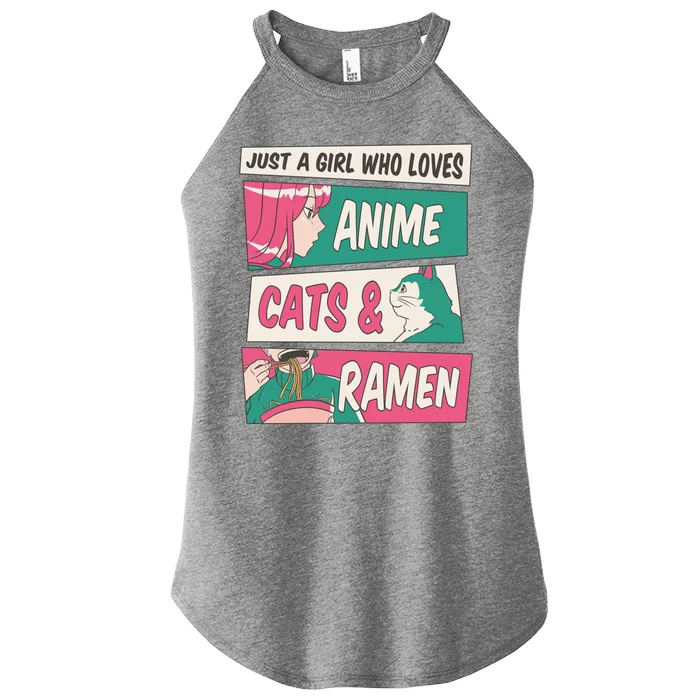 Just A Girl Who Loves Anime Cats And Ramen Women’s Perfect Tri Rocker Tank