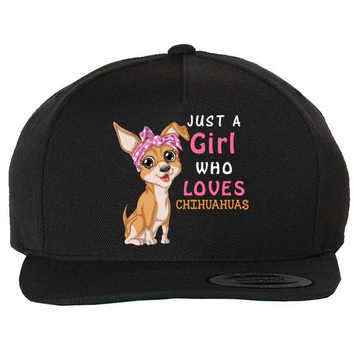 Just A Girl Who Loves Chihuahuas Wool Snapback Cap