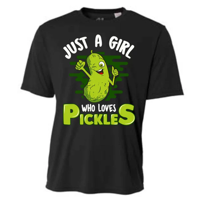 Just A Girl Who Loves Pickles Cucumber Wo Gift Cooling Performance Crew T-Shirt