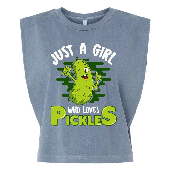 Just A Girl Who Loves Pickles Cucumber Wo Gift Garment-Dyed Women's Muscle Tee