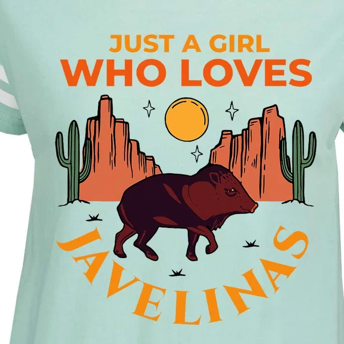 Just A Girl Who Loves Javelinas Desert Animal Lover Enza Ladies Jersey Football T-Shirt