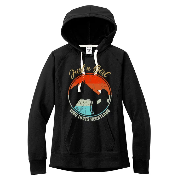 Just A Girl Who Loves Heartland Vintage Cowgirl Fun Women's Fleece Hoodie