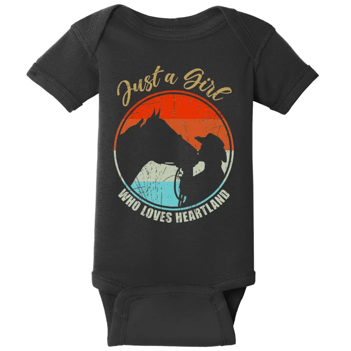 Just A Girl Who Loves Heartland Vintage Cowgirl Fun Baby Bodysuit