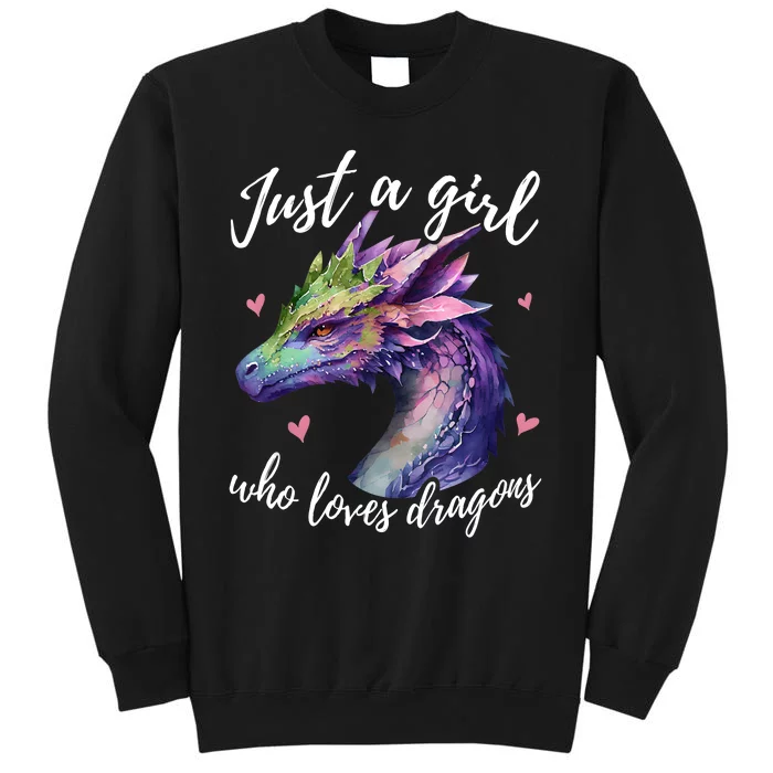 Just A Girl Who Loves Dragons Cute Watercolor Sweatshirt