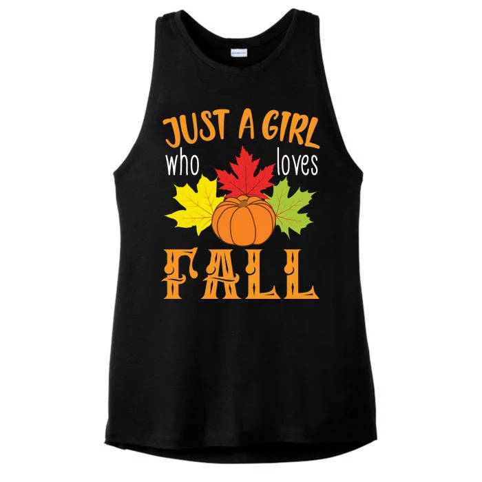 Just A Girl Who Loves Fall Ladies Tri-Blend Wicking Tank